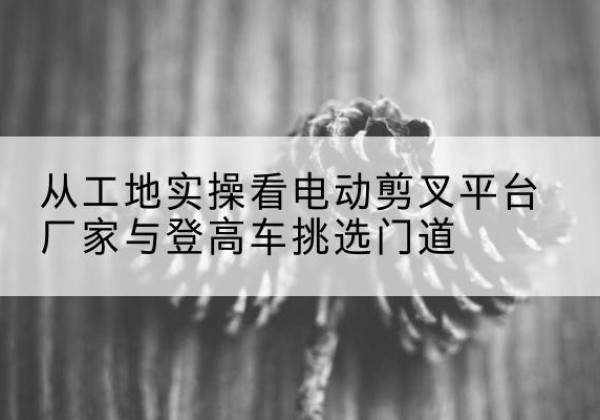 临高电动剪叉升降平台厂家-从工地实操看电动剪叉平台厂家与登高车挑选门道
